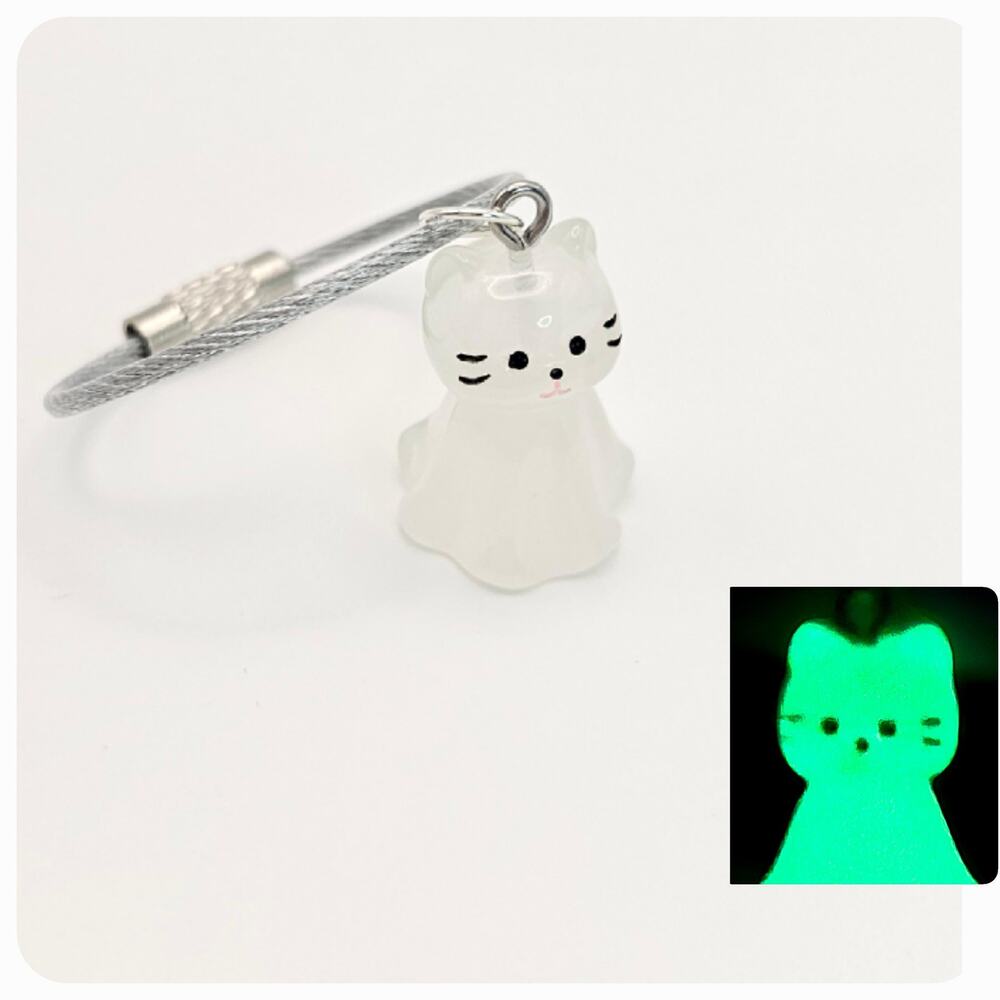Cat Lover Glow in the Dark Keychain Durable Easy Screw Keyring Unique Kitty Gift